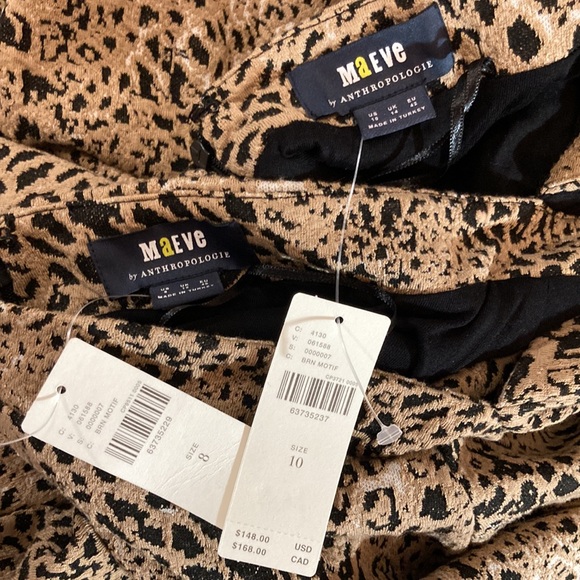 Anthropologie Maeve Knit Cut-Out Bow Tie Leopard Animal Print Dress size 8 - Picture 4 of 12